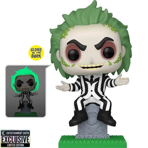 Beetlejuice on Tombstone Glow-in-the-Dark Funko Pop! Plus Vinyl Figure #1757 - Entertainment Earth Exclusive (Pre-Order January 2025)