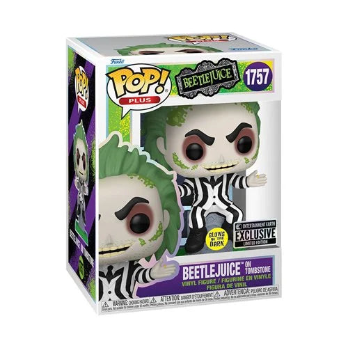 Beetlejuice on Tombstone Glow-in-the-Dark Funko Pop! Plus Vinyl Figure #1757 - Entertainment Earth Exclusive (Pre-Order January 2025)