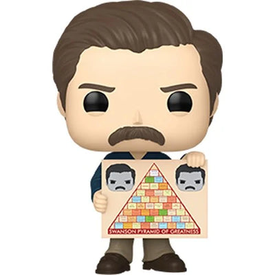 Parks and Recreation 15th Anniversary Ron Swanson with Swanson Pyramid of Greatness Funko Pop! Vinyl Figure #1569 - Nerd Stuff of Alabama