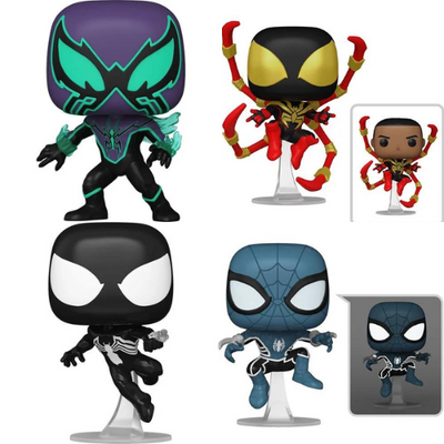 Spider-Man Comics Funko Pop! Vinyl Figure Set Bundle of 5 Pops Common and Chase Miles Morales - Nerd Stuff of Alabama