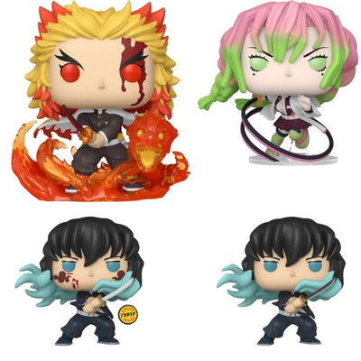 Demon Slayer Funko Pop Vinyl Figure Bundle of 4 Pops! With Common and Chase (Pre-Order March 2025)